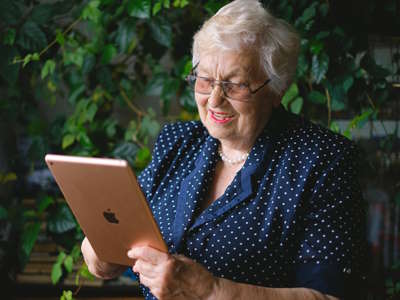 Older Woman using Tablet