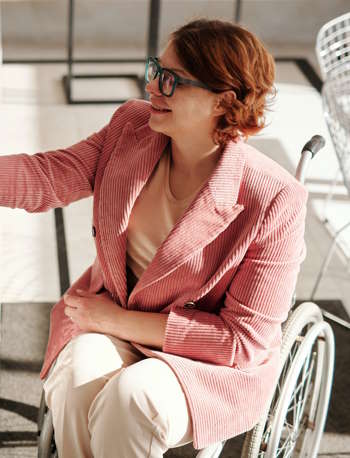 Woman Wheelchair Coffee Shop